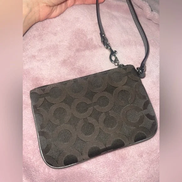 Coach brown wristlet wallet small wristlet coach brand wallet pouch wristlet - Picture 2 of 8